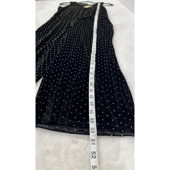 MICHAEL Michael Kors Velvet Jumpsuit Black & Gold polka dots NWT w/Defect - Picture 7 of 12